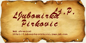 LJubomirka Pirković vizit kartica